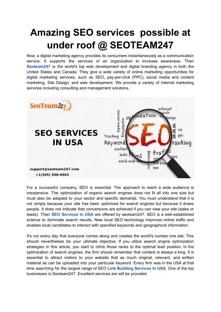 amazing seo services possible at under roof