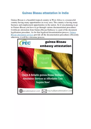Guinea Bissau attestation in India