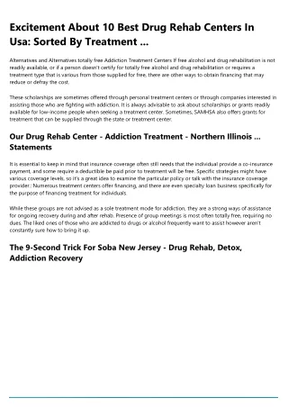 excitement about 10 best drug rehab centers