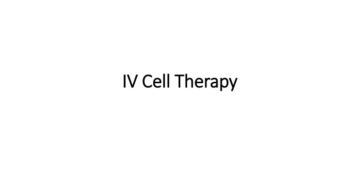 iv cell therapy