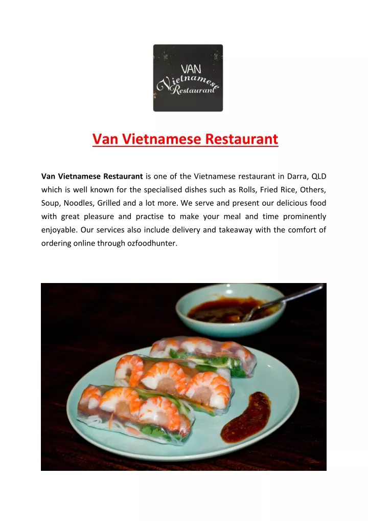 van vietnamese restaurant van vietnamese