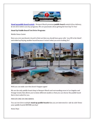 stand up paddle board rentals newport beach