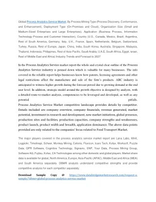 global process analytics service market