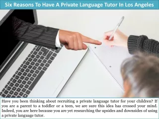 six reasons to have a private language tutor in los angeles