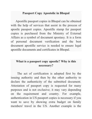 passport copies apostille in bhopal