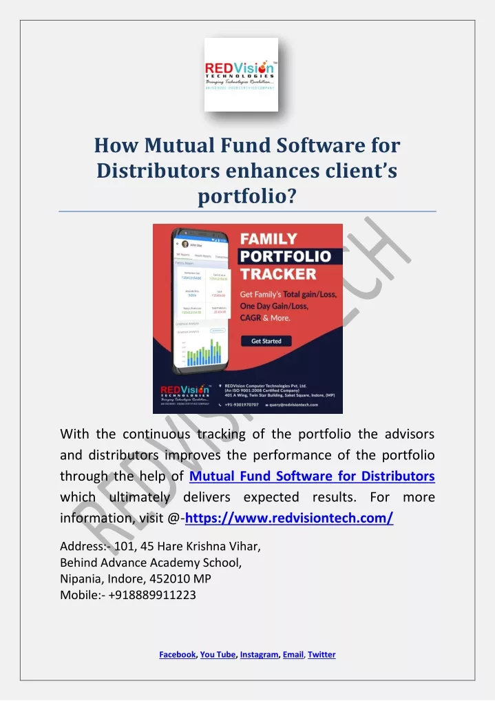 how mutual fund software for distributors