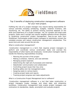 top 5 benefits of deploying construction
