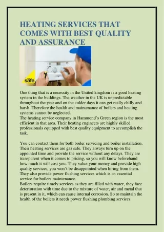 heating services that comes with best quality