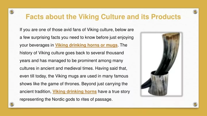 facts about the viking culture and its products
