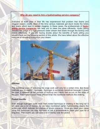 why do you need to hire a hydrotreating service