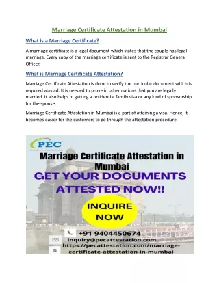 Marriage Certificate Attestation in Mumbai