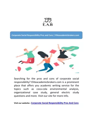 Corporate Social Responsibility Pros and Cons | Eliteacademicbrokers.com