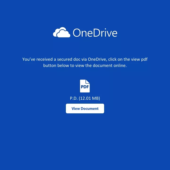 you ve received a secured doc via onedrive click