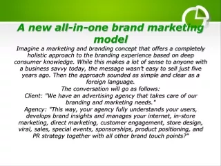 a new all in one brand marketing model imagine