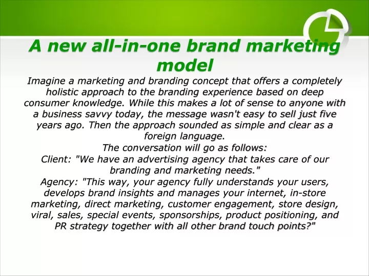 a new all in one brand marketing model imagine