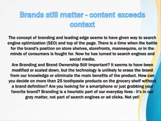 brands still matter content exceeds context