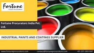 Industrial Paints and Coatings Supplier in India