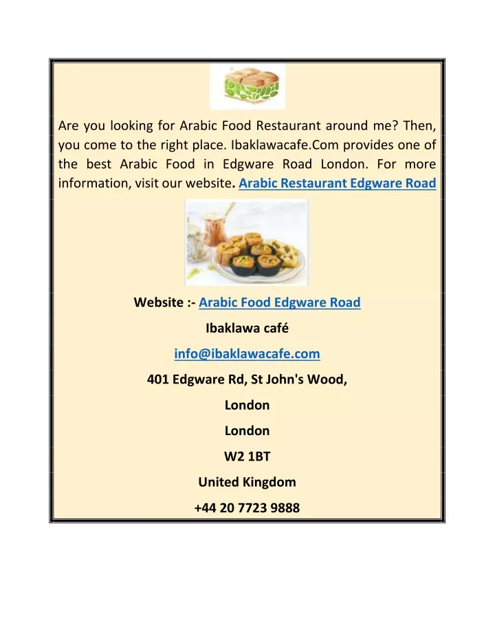 are you looking for arabic food restaurant around