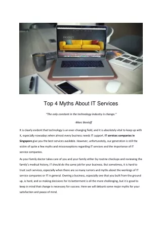 Top 4 Myths About IT Services