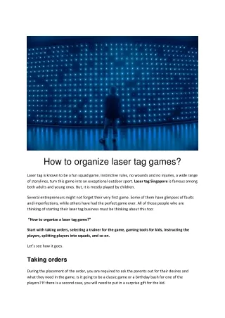 How to organize laser tag games.docx