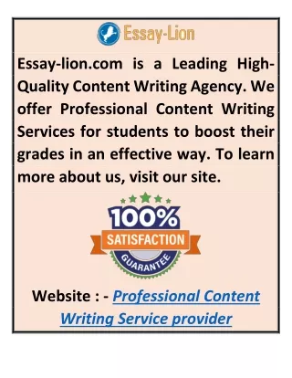 Professional Content Writing Service Provider Essay-lion.com