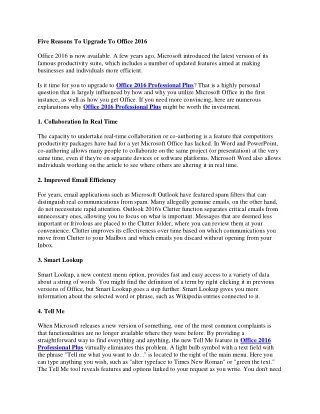 five reasons to upgrade to office 2016