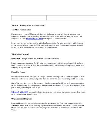 what is the purpose of microsoft visio