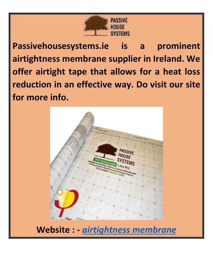 passivehousesystems ie airtightness membrane