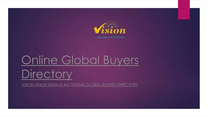 online global buyers directory