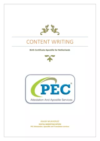 Birth Certificate Apostille for Netherlands