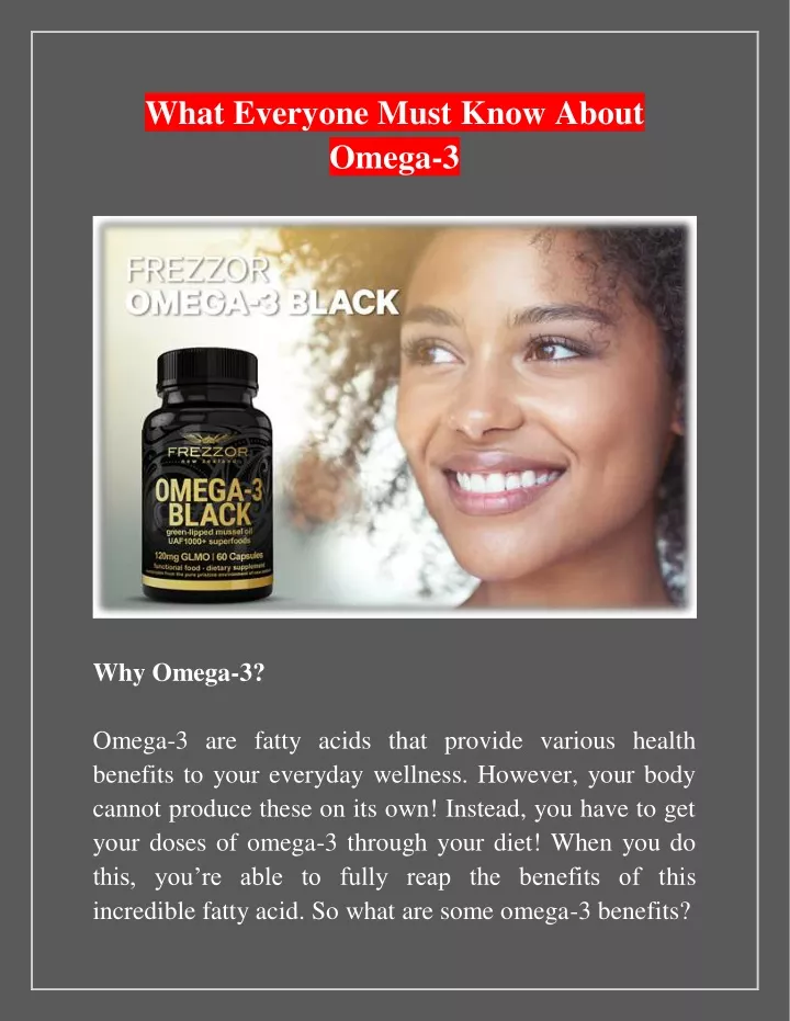 what everyone must know about omega 3