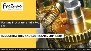 Industrial Oils and Lubricants Suppliers in India