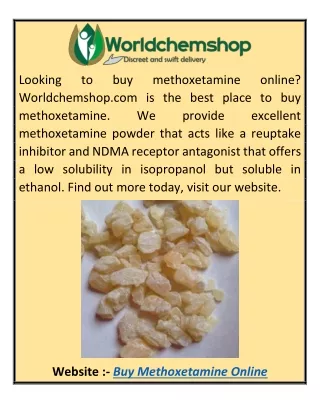 Buy Methoxetamine Online Worldchemshop.com