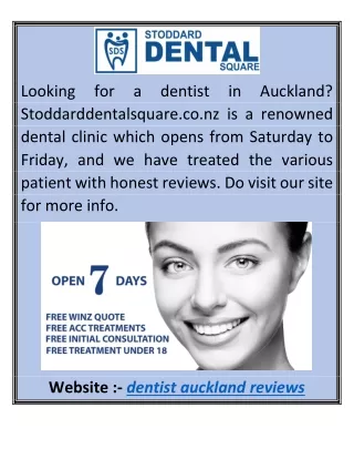 Dentist Auckland Reviews Stoddarddentalsquare.co.nz