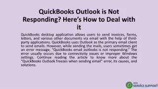 quickbooks outlook is not responding here s how to deal with it