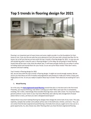 Best Engineered Wood Flooring  - ON Floors And Paints