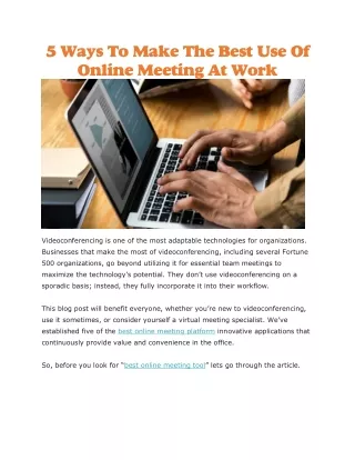 5 ways to make the best use of online meeting