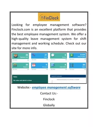 Employee Management Software | Finclock.com