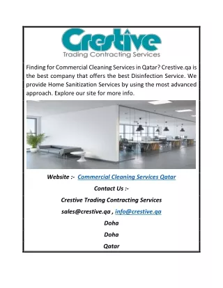 finding for commercial cleaning services in qatar