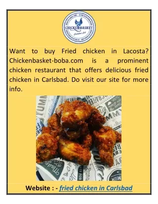 Fried Chicken in Carlsbad Chickenbasket-boba.com