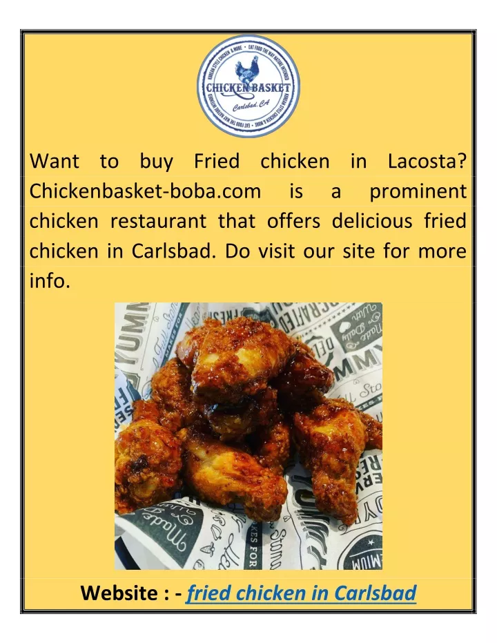 want to buy fried chicken in lacosta
