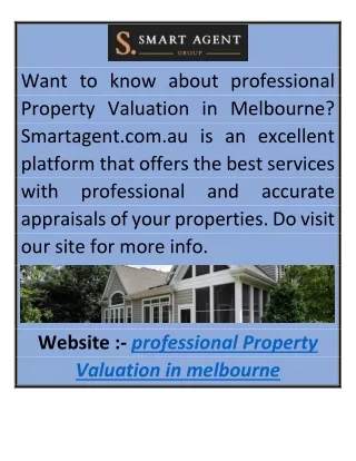 Professional Property Valuation in Melbourne Smartagent.com.au