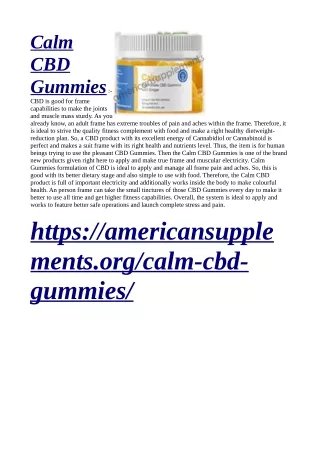 calm cbd gummies cbd is good for frame