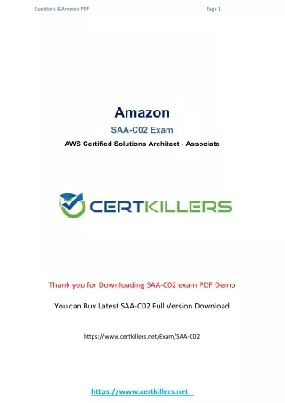 Amazon SAA-C02  Latest Version 2021