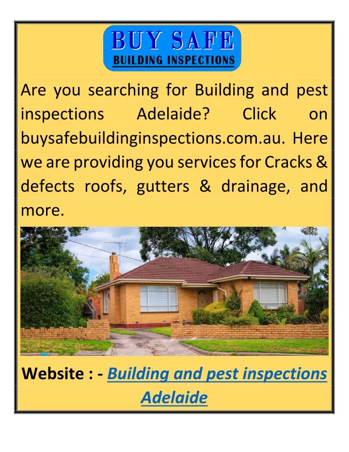 are you searching for building and pest