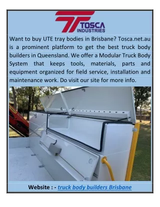 Truck Body Builders Brisbane Tosca.net.au