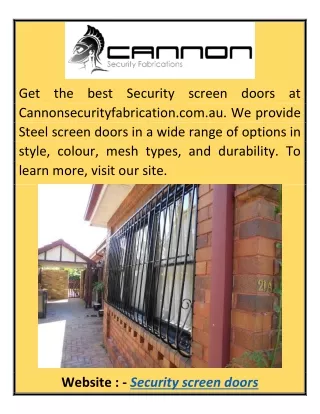 Security Screen Doors Cannonsecurityfabrication.com.au