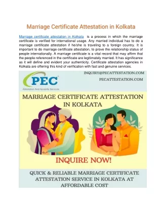 Marriage Attestation In kolkata content