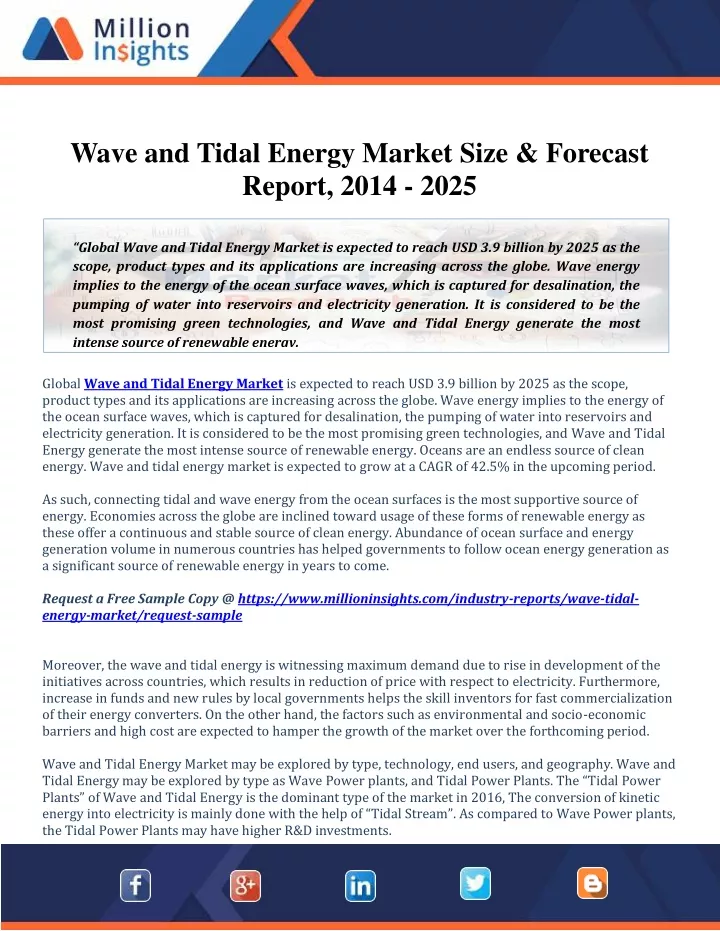 wave and tidal energy market size forecast report