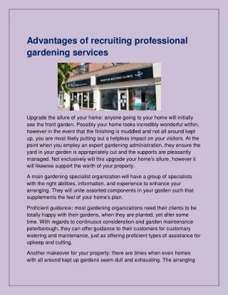 advantages of recruiting professional gardening
